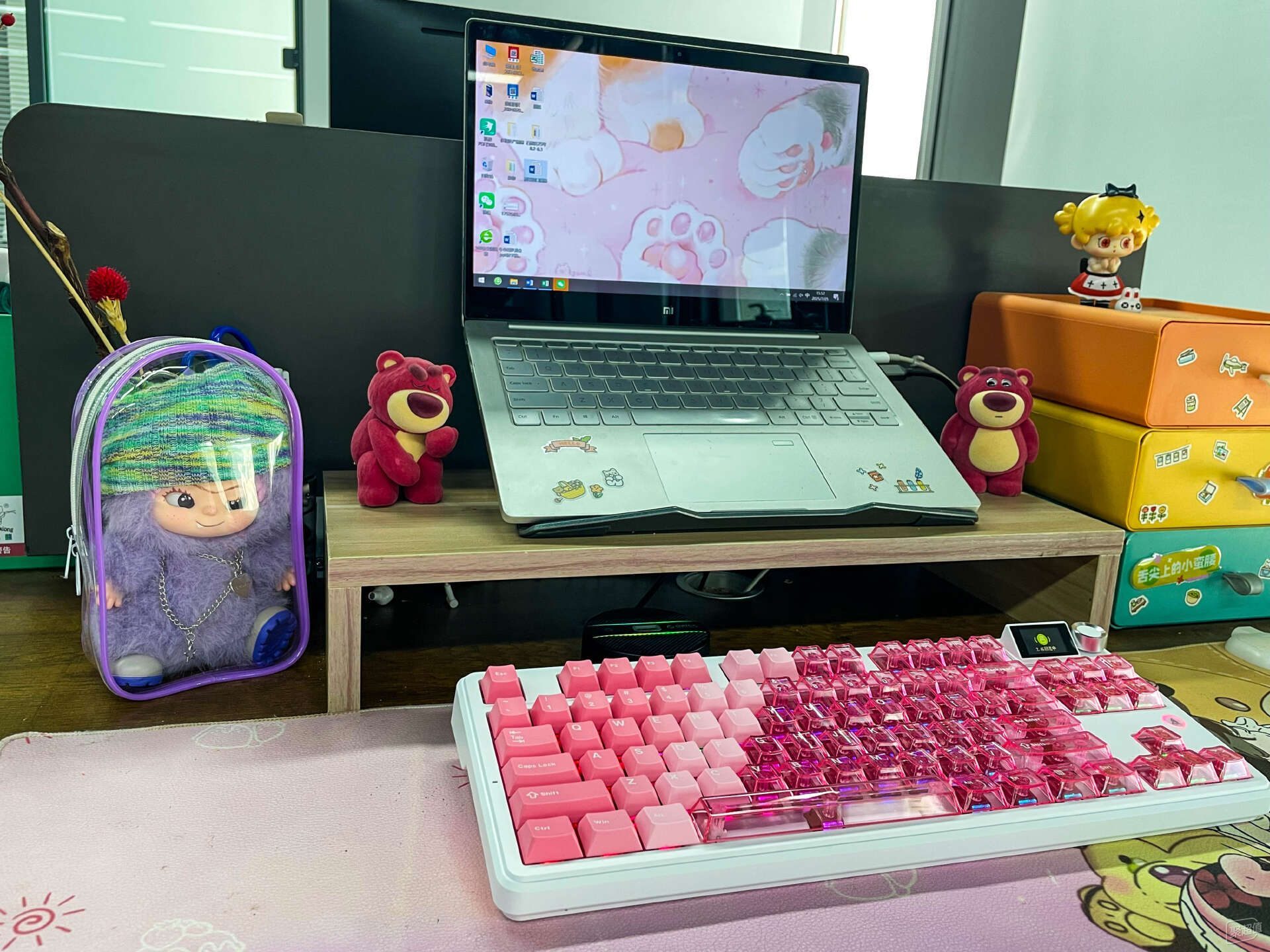 黑爵MK87三模机械键盘:媳妇的心头好!粉嫩+透明,这波操作有意思
